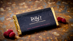 Dark Raspberry & Crunchy Chocolate Bar 100g